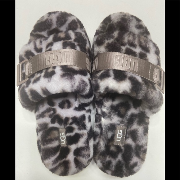 NEW UGG Women’s Fluffita Panther Print Slipper Slides Smokey Gray 6,7,8,9,10 - Picture 8 of 16